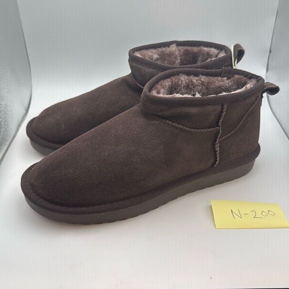 CUSHIONAIRE Women's COZY Genuine Suede Ankle Snow Boots SIZE 9.5 WIDE CHOCOLATE - Picture 3 of 7
